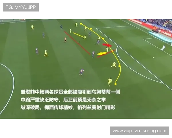 巴塞罗那外线推进持续拉扯防线结构